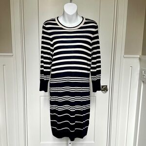EQUIPMENT Chic Cashmere and Silk Striped Sweater Dress Sz S